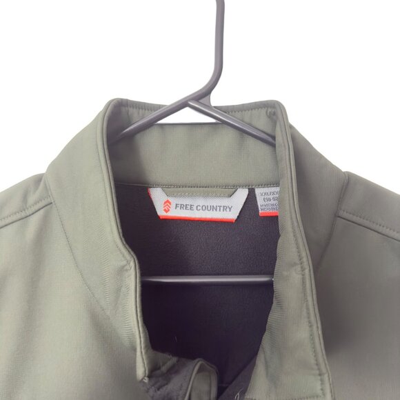 Free Country Men's Softshell Jacket XXL Olive Green Zip Pockets & Fleece Lining - Picture 11 of 12